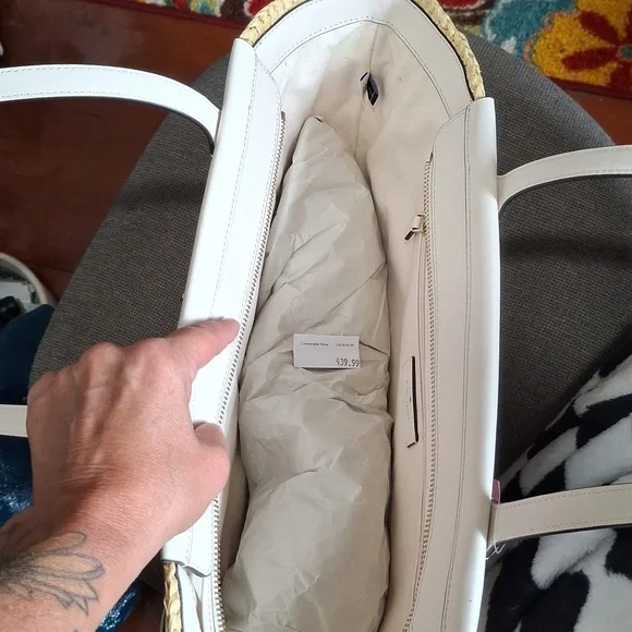 Kate Spade Tan and Cream Woven Tote - Picture 7 of 13